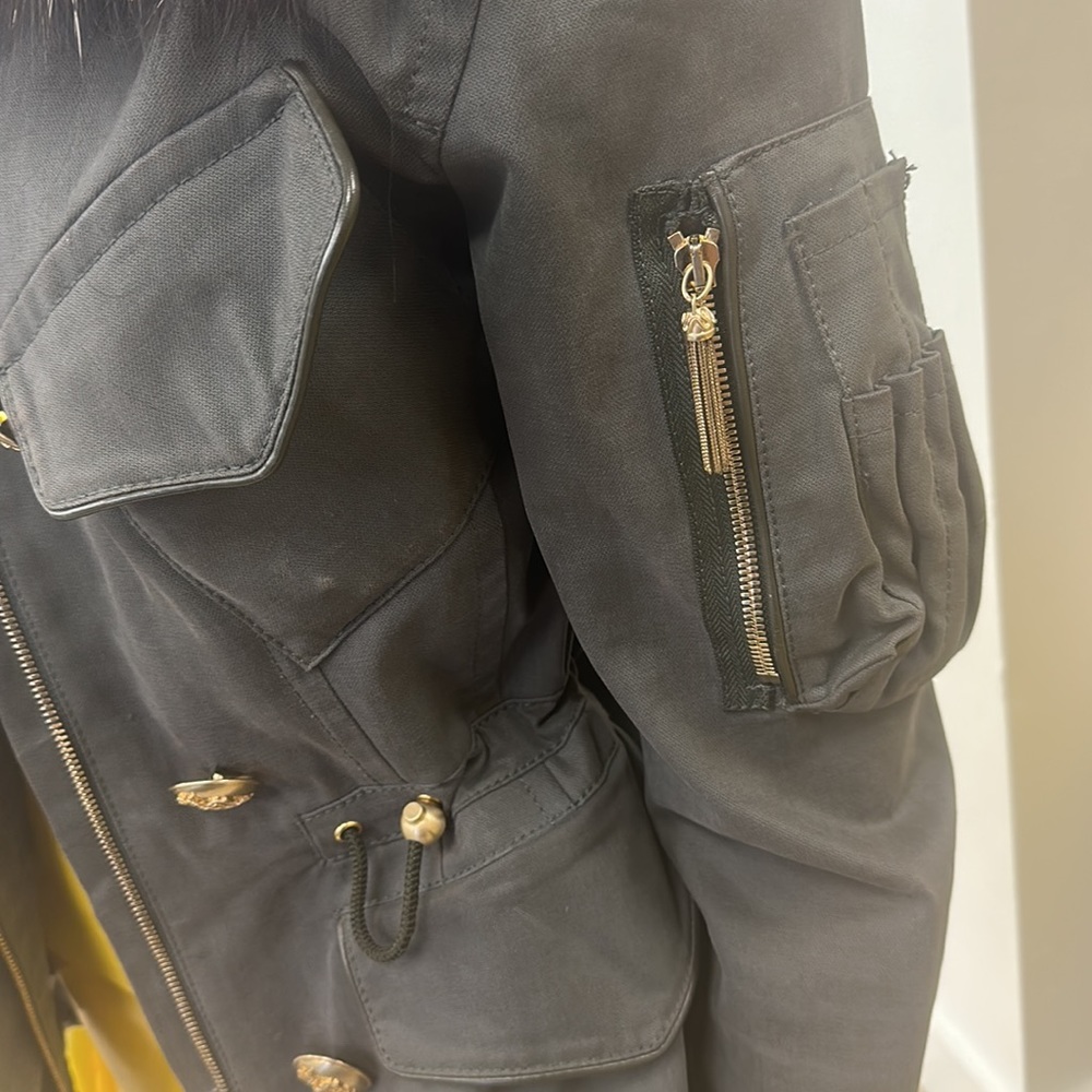 Emilio Pucci Army Color utility jacket with Fox Collar/M -40 - Picture 3 of 10